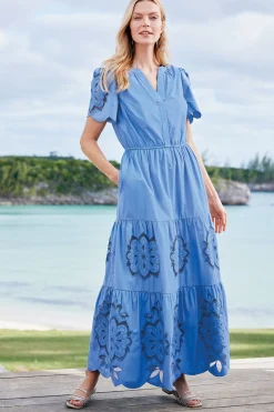 Feminine Flourish|Into The Blues-Soft Surroundings Petites Dorothy Maxi Dress Blue Bonnet
