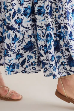 Into The Blues|The Floral Shop-Soft Surroundings Petites Ginnie Maxi Skirt Blue Floral