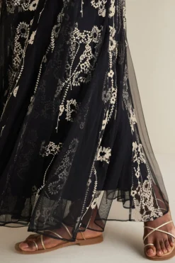 Global Artistry|Skirts-Soft Surroundings Petites Leatrice Embroidered Maxi Skirt Black
