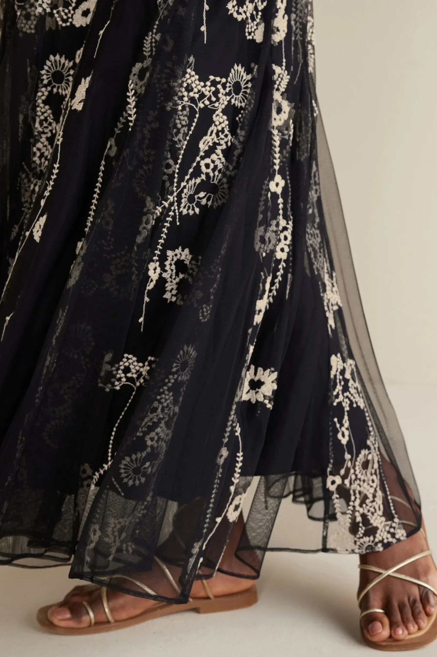 Global Artistry|Skirts-Soft Surroundings Petites Leatrice Embroidered Maxi Skirt Black