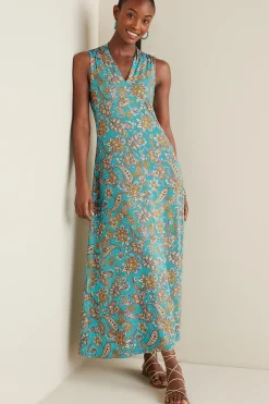 Into The Blues|The Floral Shop-Soft Surroundings Petites Lenora Knit Maxi Dress Porcelain Blue