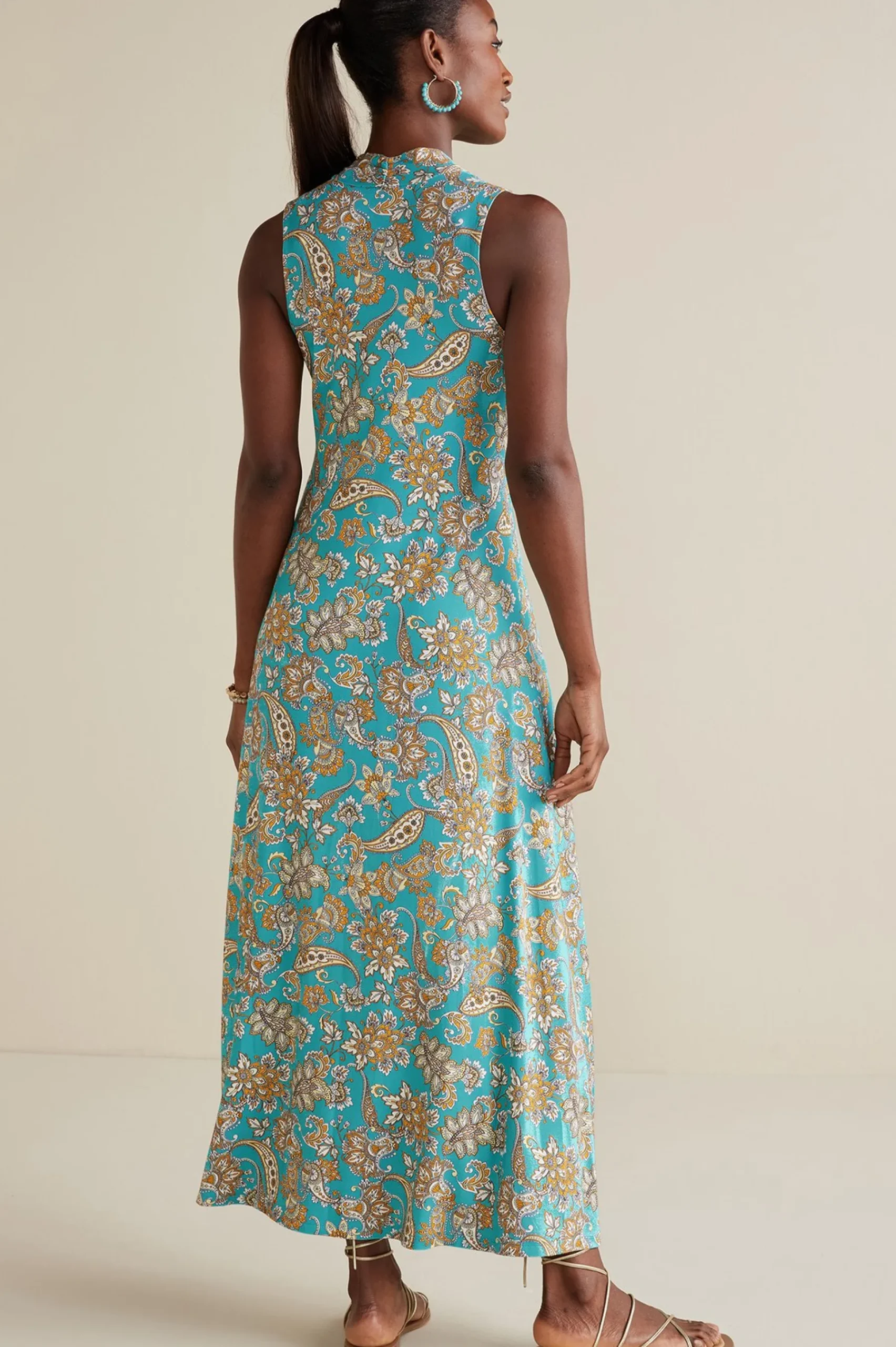 Into The Blues|The Floral Shop-Soft Surroundings Petites Lenora Knit Maxi Dress Porcelain Blue