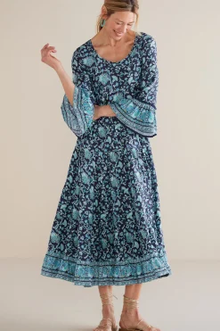 Feminine Flourish|Dresses-Soft Surroundings Petites Lily Midi Dress Maroon Sketched Botanicals