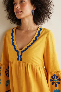 Global Artistry|Dresses-Soft Surroundings Petites Petra Short Dress Golden Glow