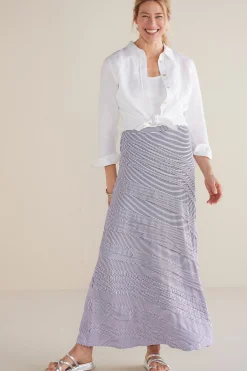 Global Artistry|Skirts-Soft Surroundings Petites Rosemary Skirt Black/White Stripe