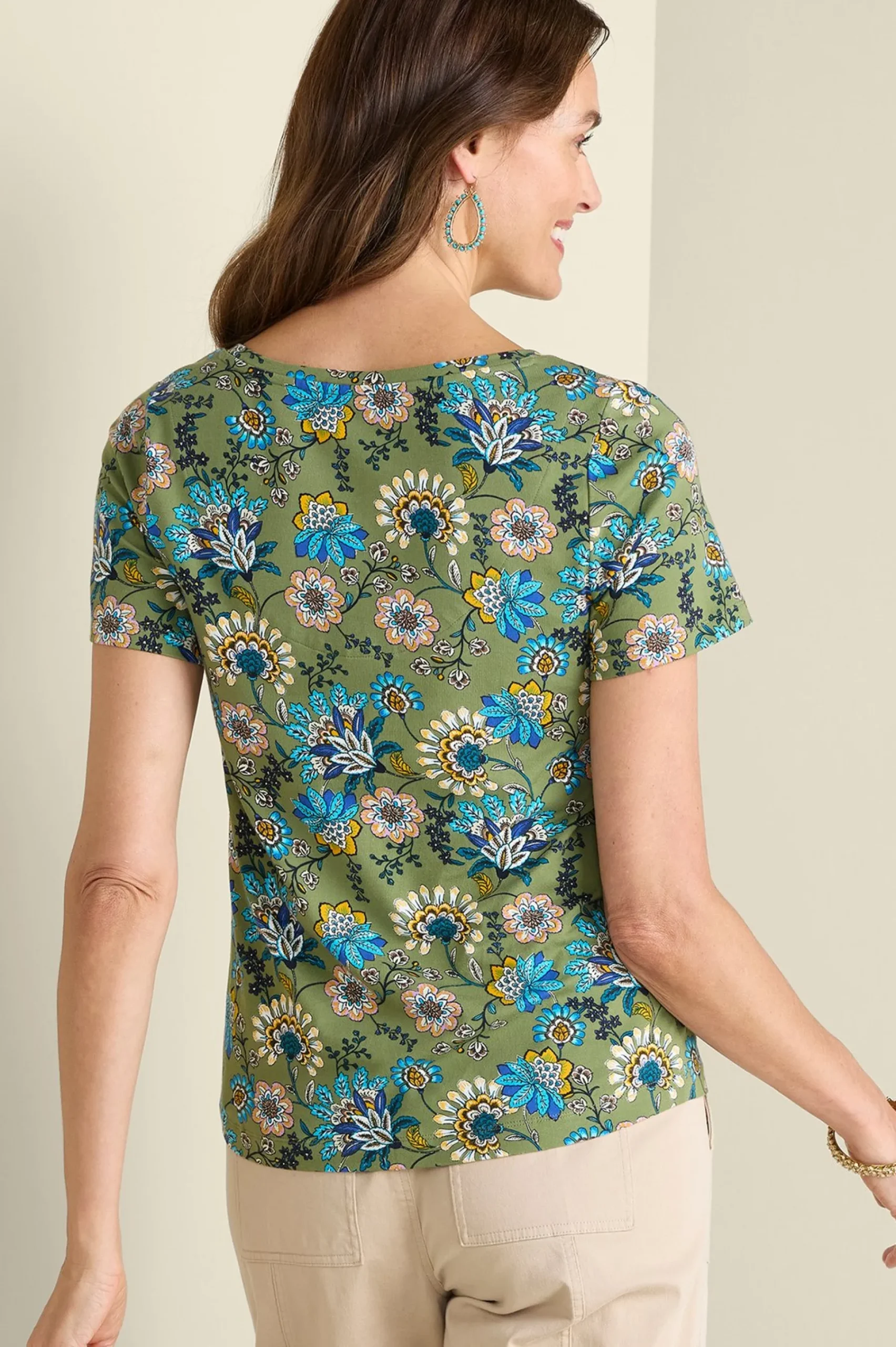 Soft Essential Styles|Into The Blues-Soft Surroundings Petites Soft Essential™ SUPIMA® Short Sleeve Tee Azalea Pink