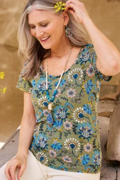 Soft Essential Styles|Into The Blues-Soft Surroundings Petites Soft Essential™ SUPIMA® Short Sleeve Tee Azalea Pink