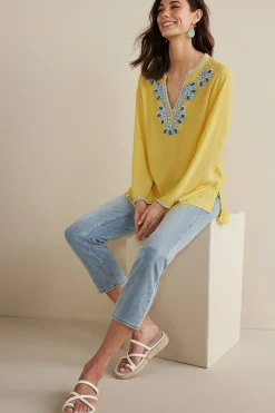 Global Artistry-Soft Surroundings Petites Soraya Embellished Tunic Sunstruck