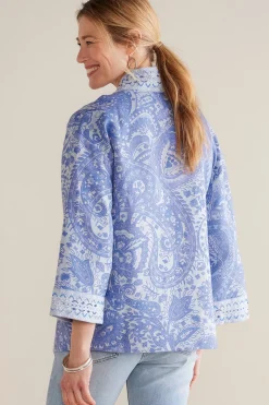 Global Artistry|Jackets & Coats-Soft Surroundings Petites Verrado Jacket Indigo Paisley