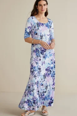 Feminine Flourish|The Floral Shop-Soft Surroundings Petites Vivienne Dress Garden Dream Blue