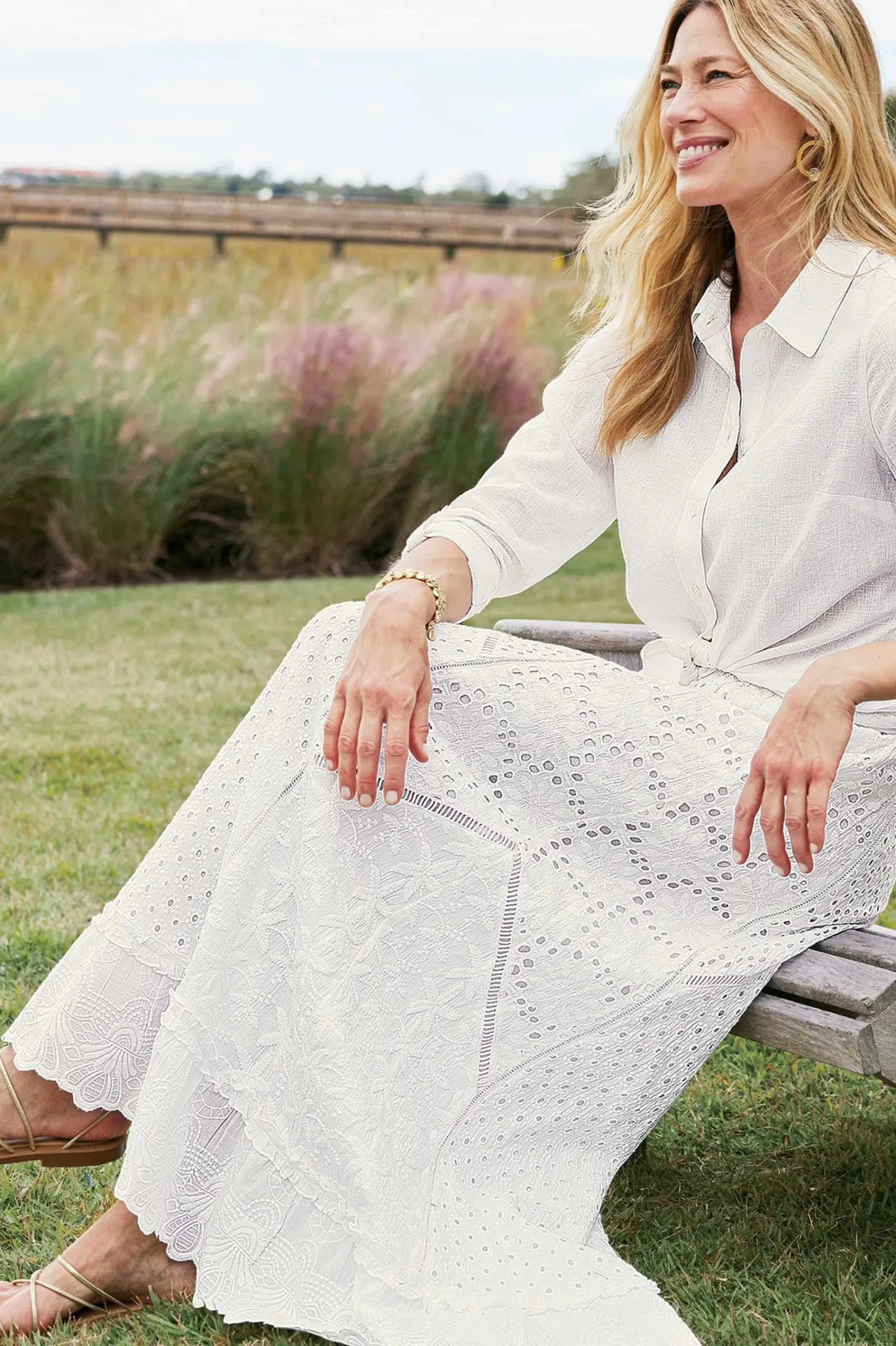 Feminine Flourish|Vacation Shop-Soft Surroundings Porfiria Embellished Skirt Coronet Blue
