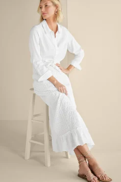 Feminine Flourish|Vacation Shop-Soft Surroundings Porfiria Embellished Skirt Coronet Blue