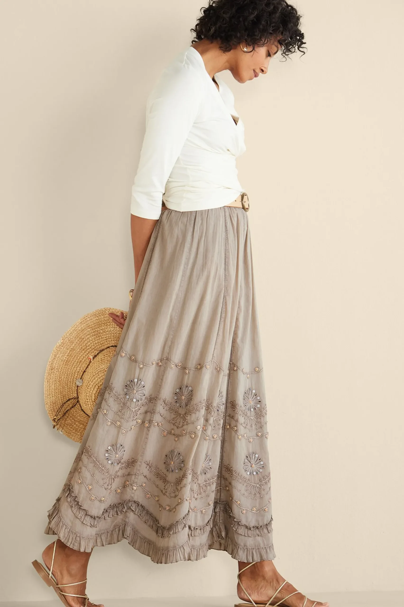 Feminine Flourish|Vacation Shop-Soft Surroundings Portia Skirt Taupe