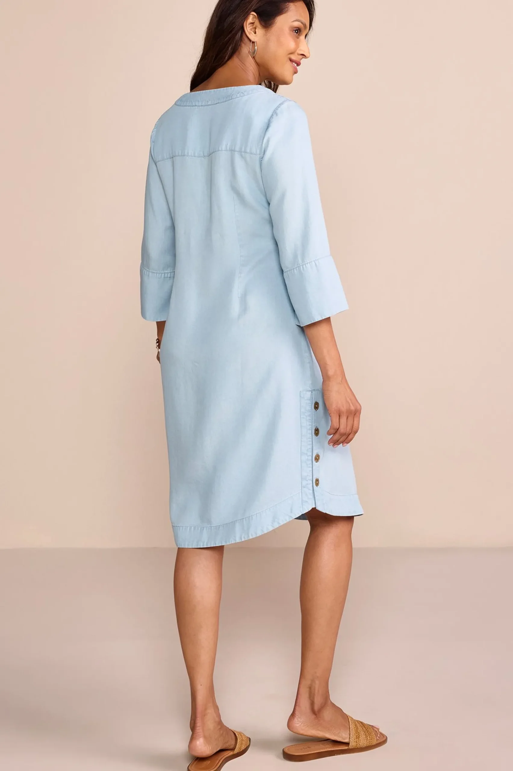 Into The Blues|Vacation Shop-Soft Surroundings Positano Getaway Dress Denim Blue