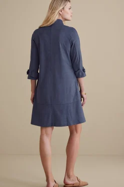 Into The Blues|casual-Soft Surroundings Rani Faux Suede Dress Navy Sea