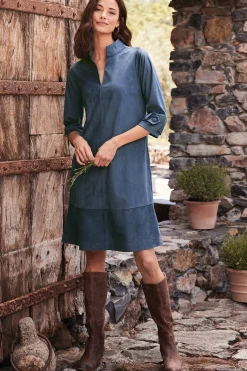 Into The Blues|casual-Soft Surroundings Rani Faux Suede Dress Navy Sea