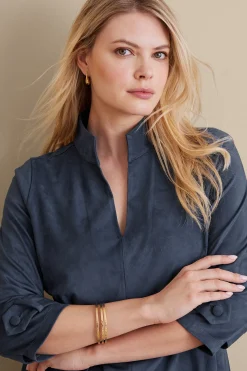 Into The Blues|casual-Soft Surroundings Rani Faux Suede Dress Navy Sea