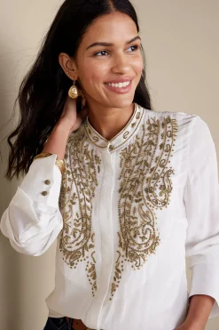 Global Artistry|long sleeve-Soft Surroundings Remi Top  Cami White