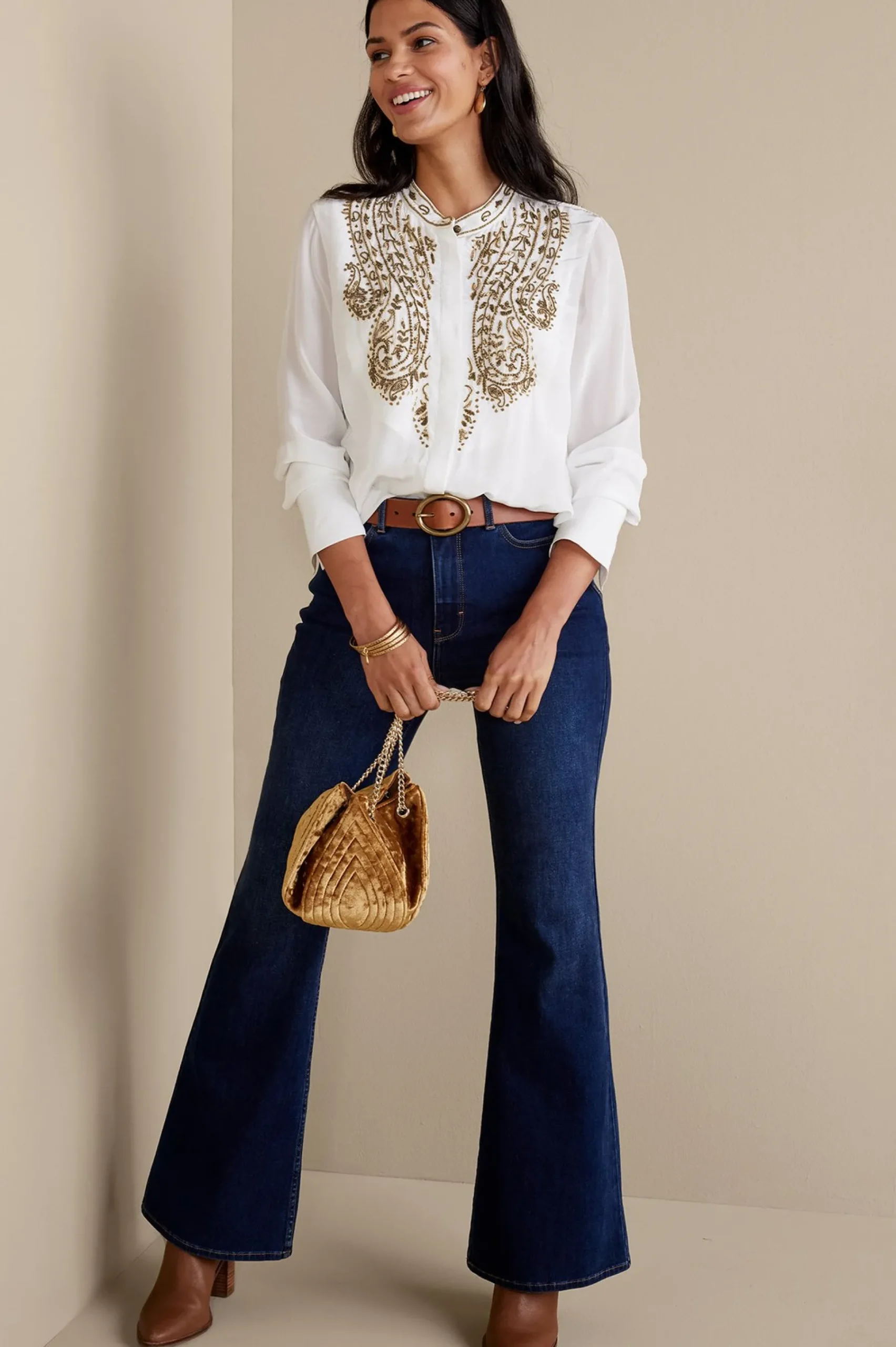 Global Artistry|long sleeve-Soft Surroundings Remi Top Cami White