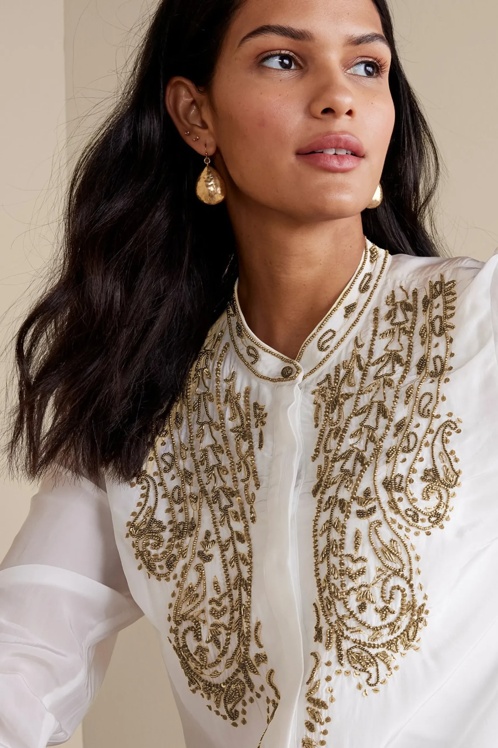 Global Artistry|long sleeve-Soft Surroundings Remi Top Cami White