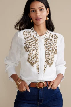 Global Artistry|long sleeve-Soft Surroundings Remi Top Cami White