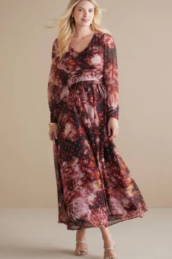 Feminine Flourish|occasion dresses-Soft Surroundings Rina Silk Dress Multi Floral