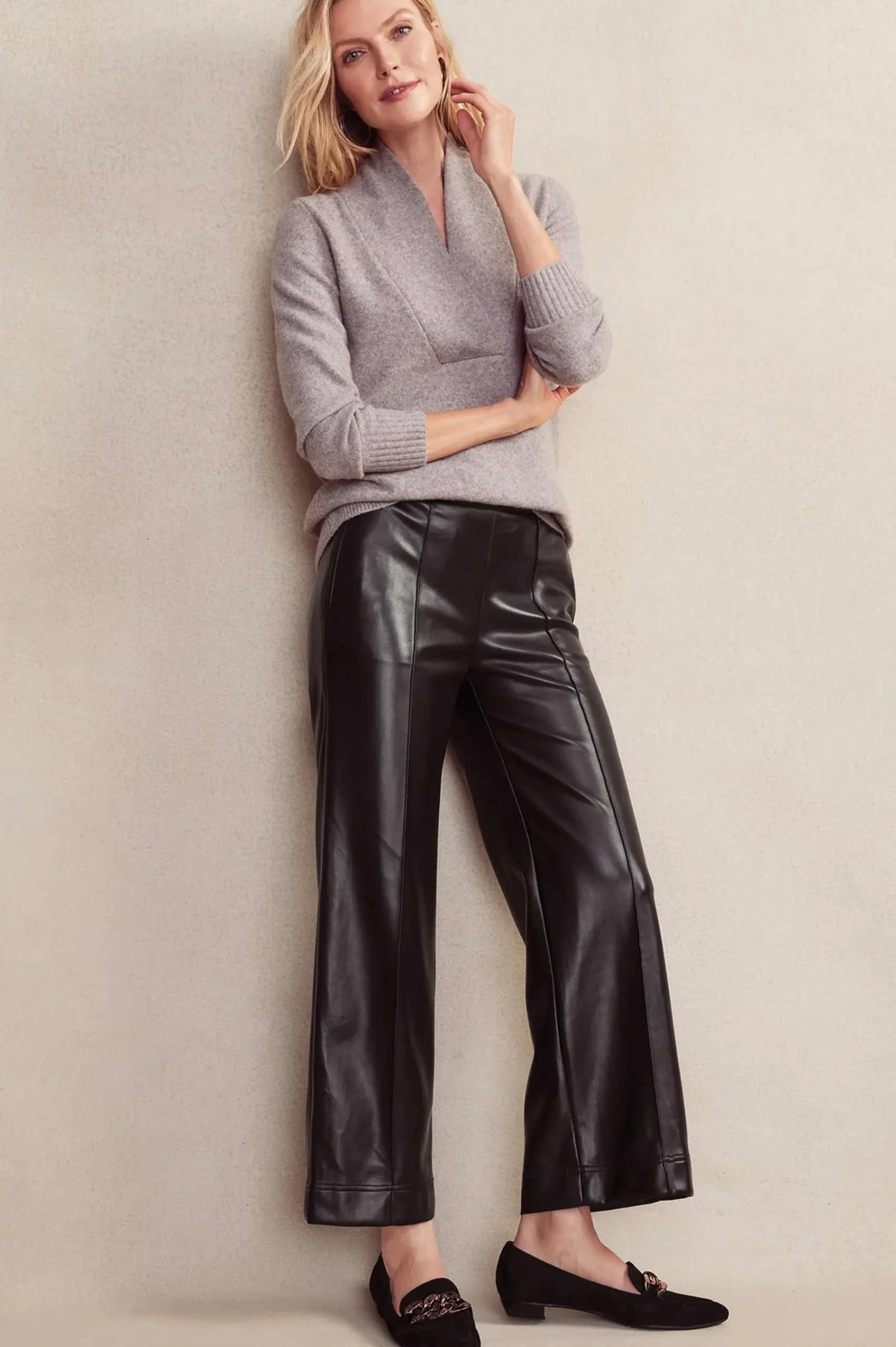 cropped|ankle-Soft Surroundings Rivka Faux Leather Pants Black