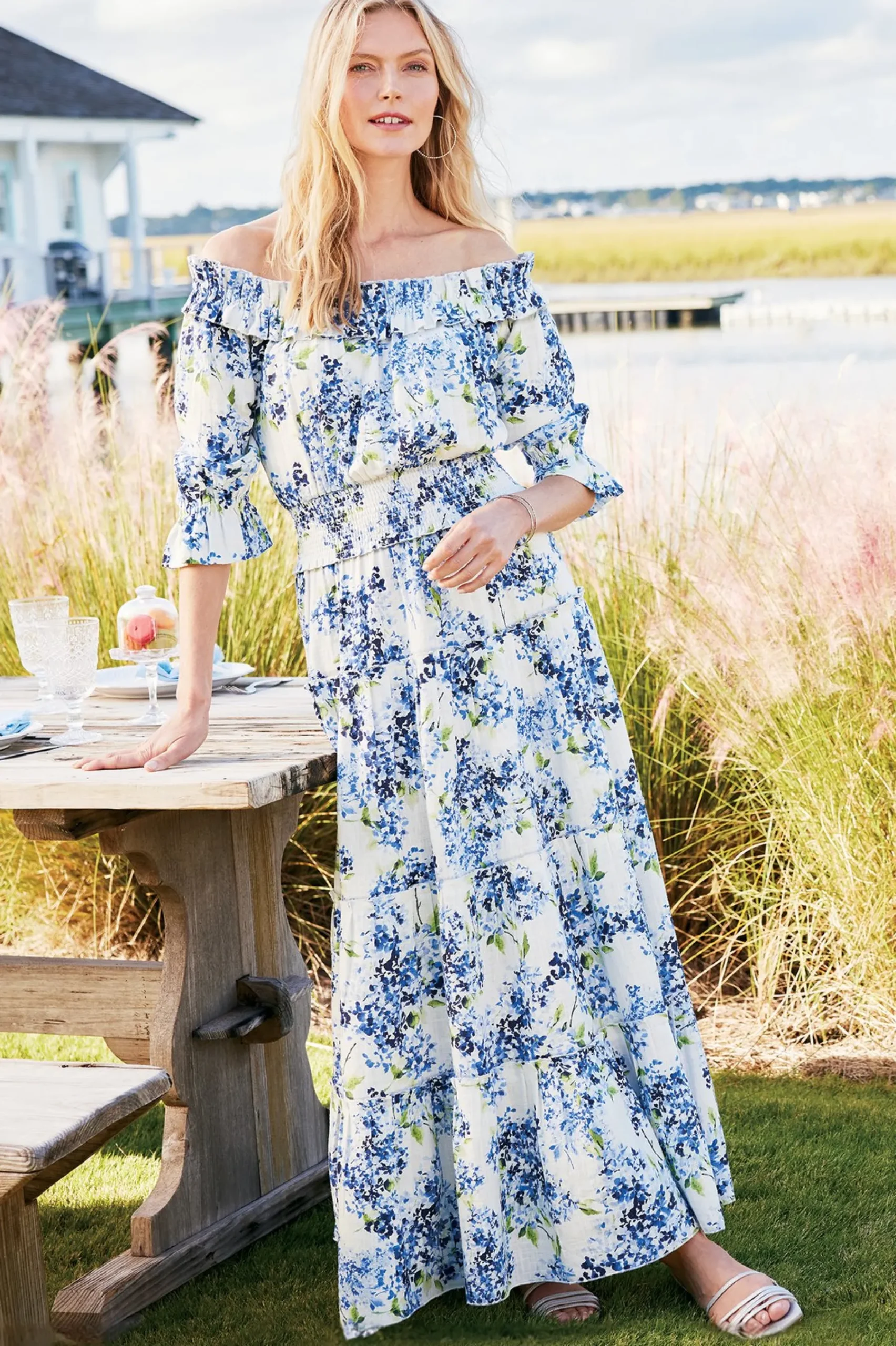 patterned|maxi-Soft Surroundings Rosana Maxi Dress Wisteria