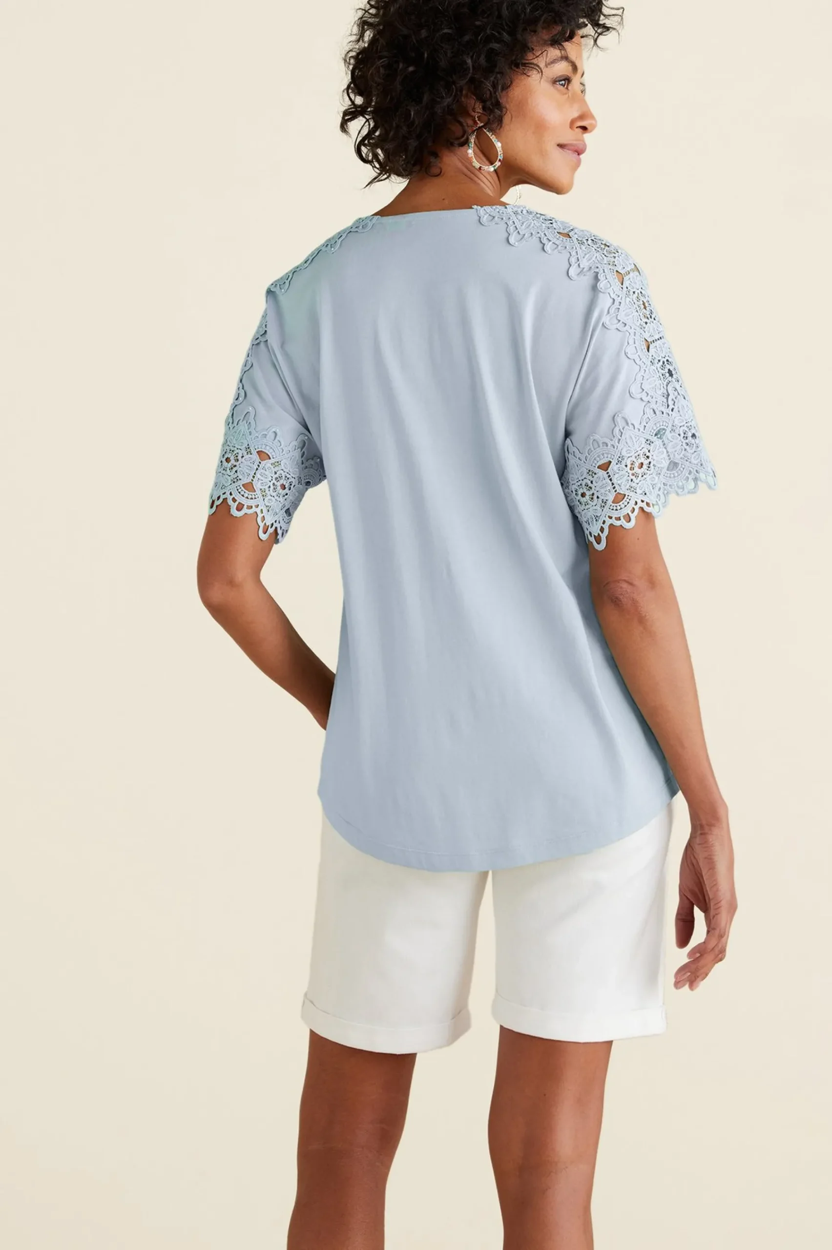 Feminine Flourish|Into The Blues-Soft Surroundings Sabrina Top Blue Bonnet