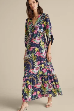 Feminine Flourish|vacation dresses-Soft Surroundings Samantha Maxi Dress Navy Paisley