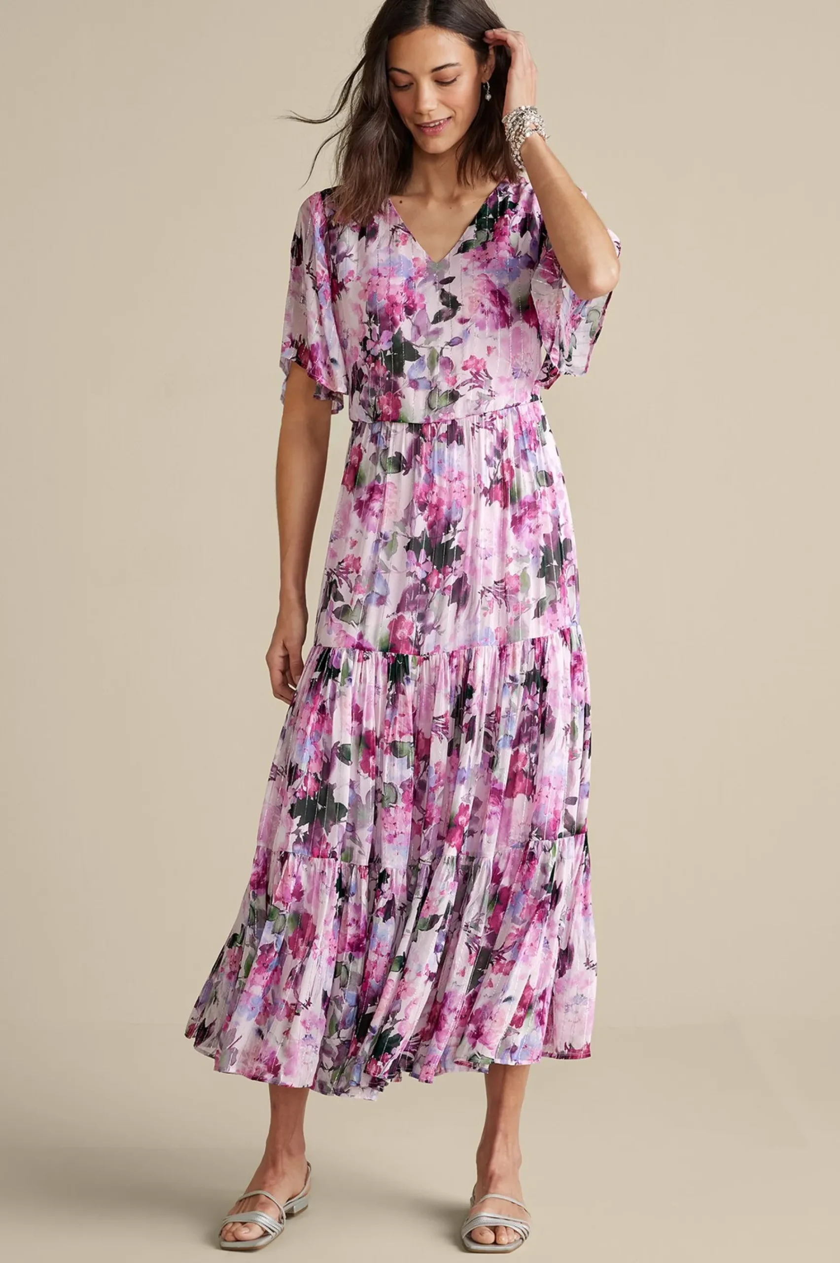 Feminine Flourish|vacation dresses-Soft Surroundings Santhia Maxi Dress Marseille Garden