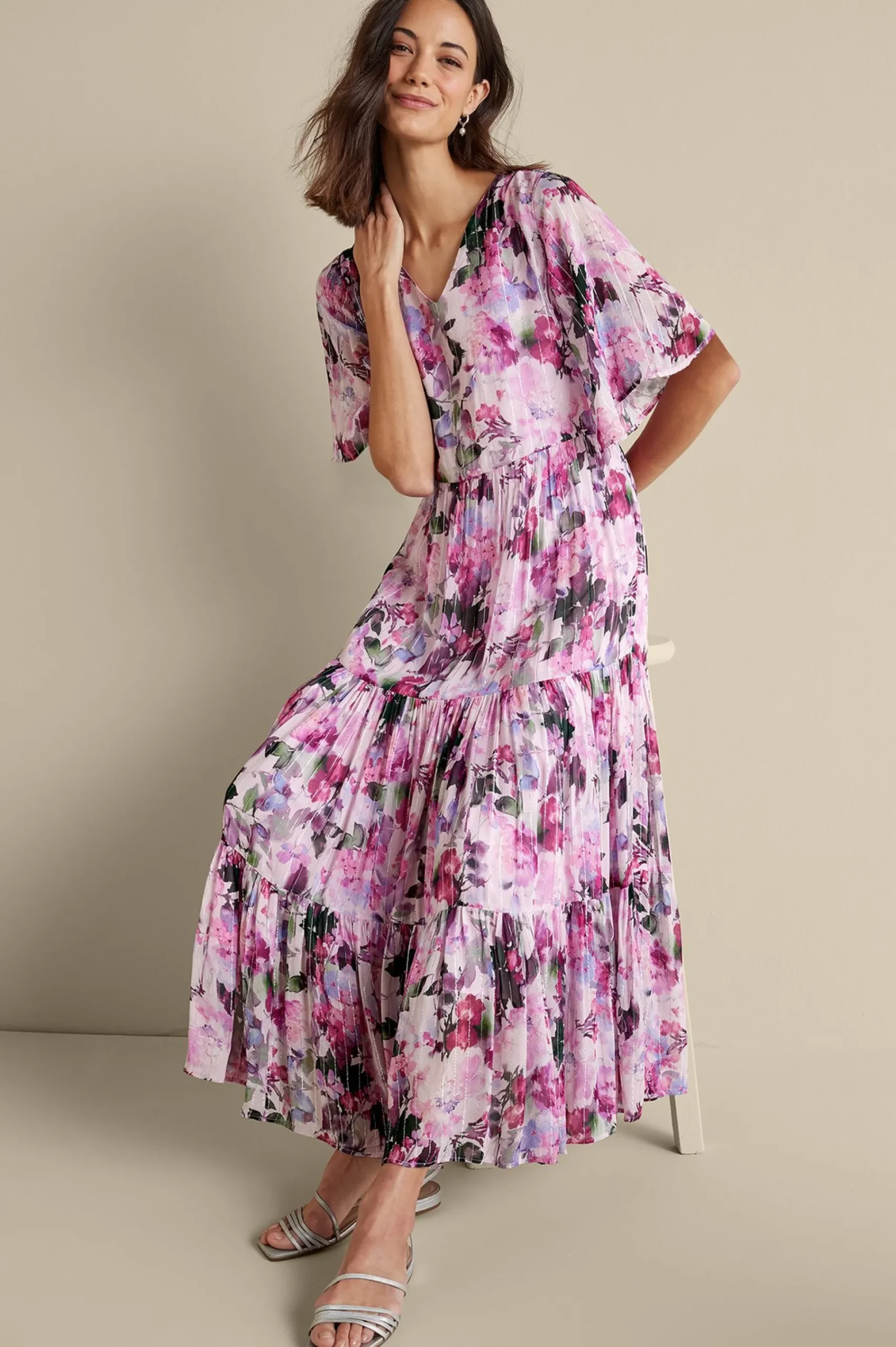 Feminine Flourish|vacation dresses-Soft Surroundings Santhia Maxi Dress Marseille Garden