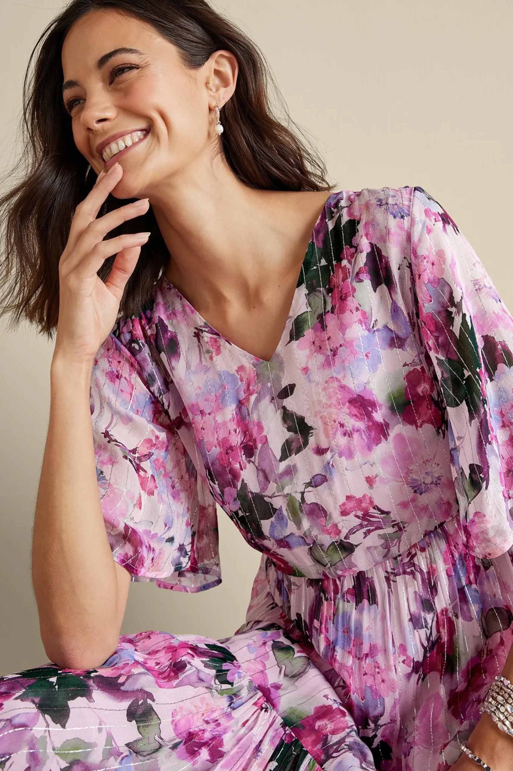Feminine Flourish|vacation dresses-Soft Surroundings Santhia Maxi Dress Marseille Garden