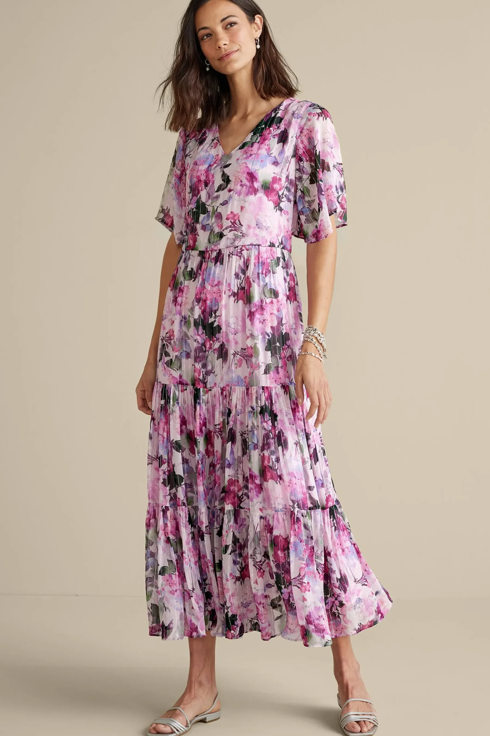 Feminine Flourish|vacation dresses-Soft Surroundings Santhia Maxi Dress Marseille Garden