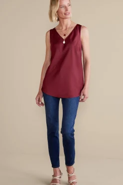 Everyday Styles|sleeveless-Soft Surroundings Selena Tank Cabernet