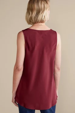 Everyday Styles|sleeveless-Soft Surroundings Selena Tank Cabernet
