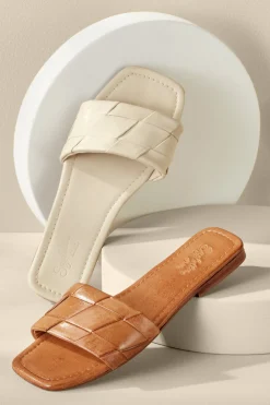 slides & mules|clogs-Soft Surroundings Seychelles Portland Braided Slide Off White