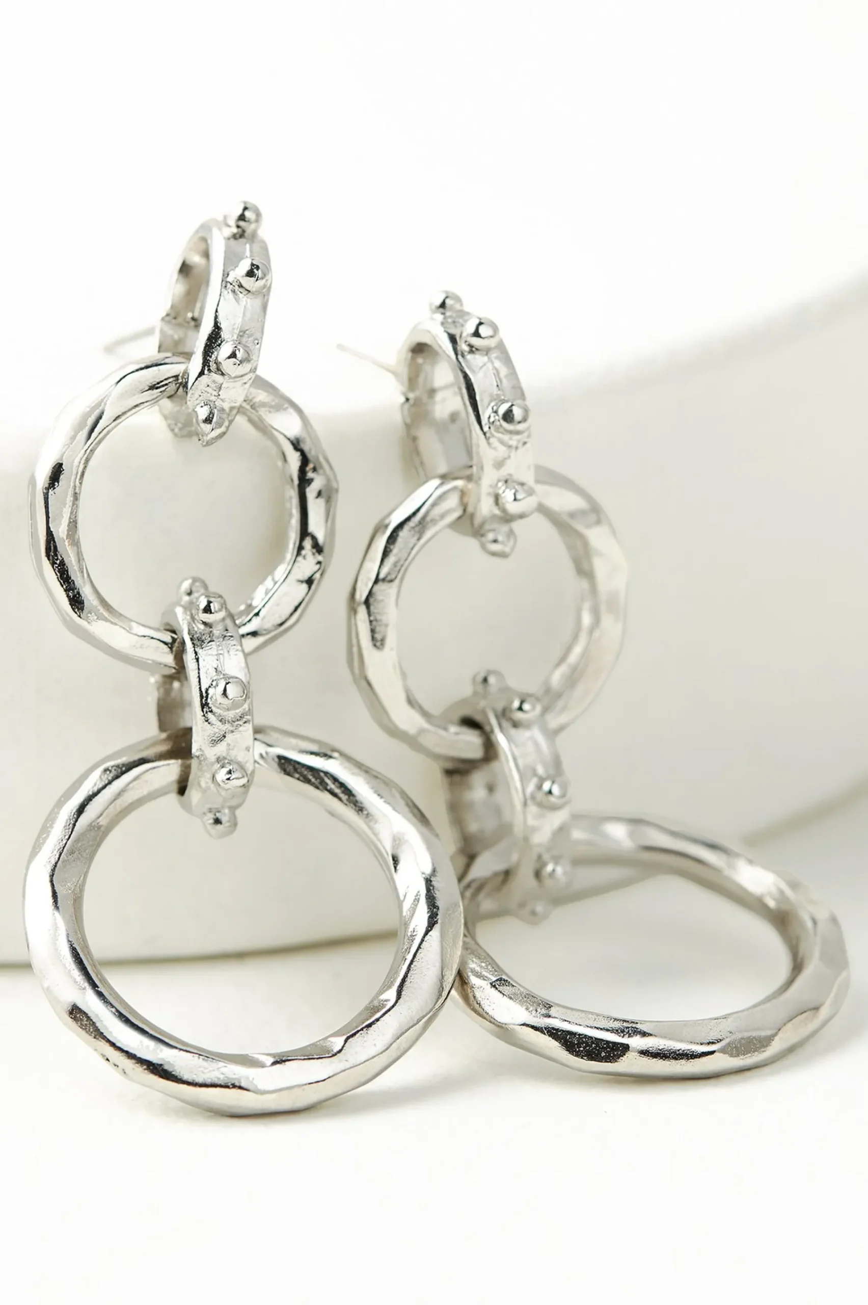 Earrings|earrings-Soft Surroundings Simone Tiered Hoop Earring Silver