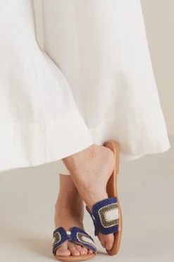 sandals|flats-Soft Surroundings Skemo Cabo Beaded Slide Blue Multi