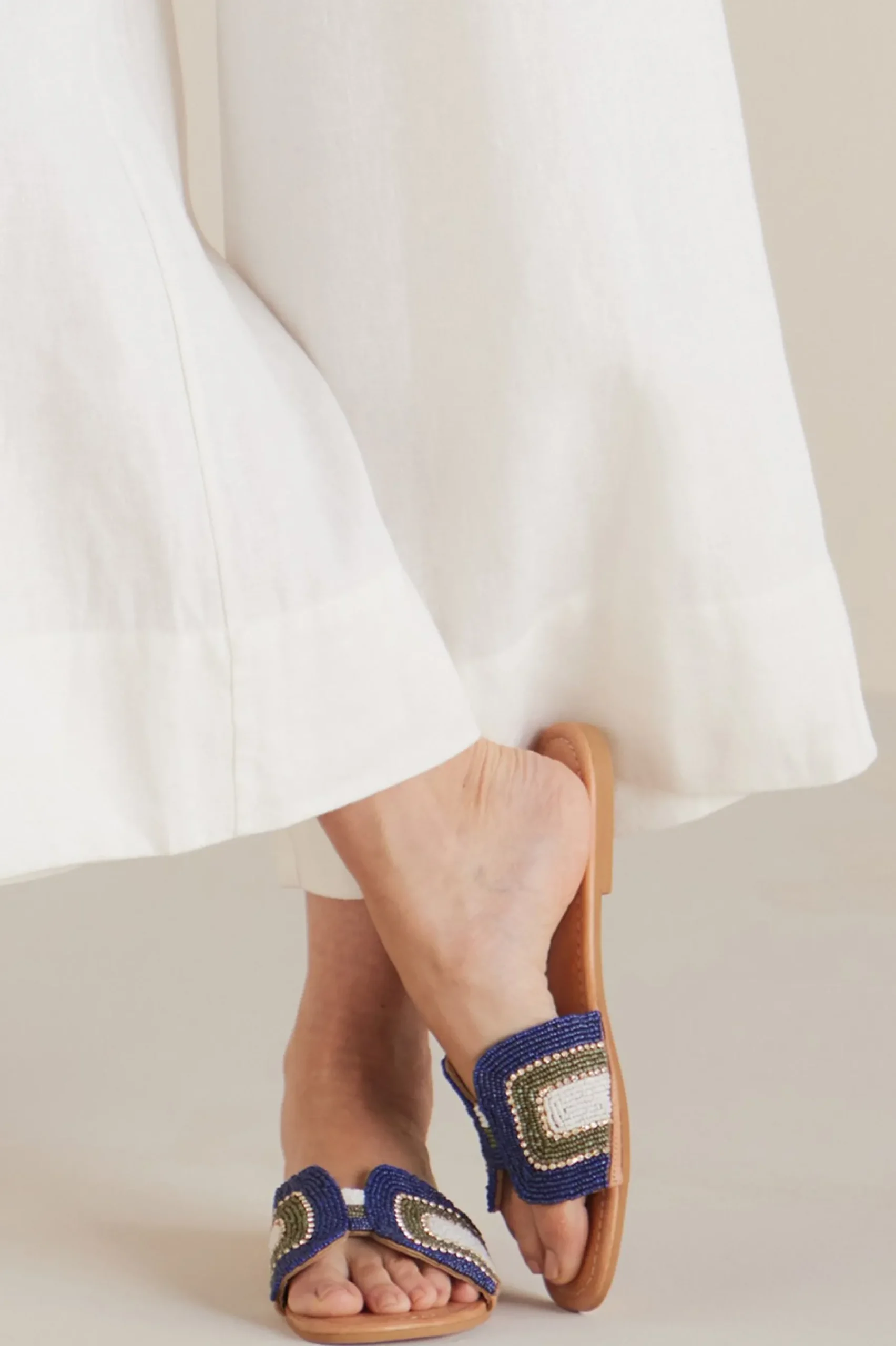 sandals|flats-Soft Surroundings Skemo Cabo Beaded Slide Blue Multi