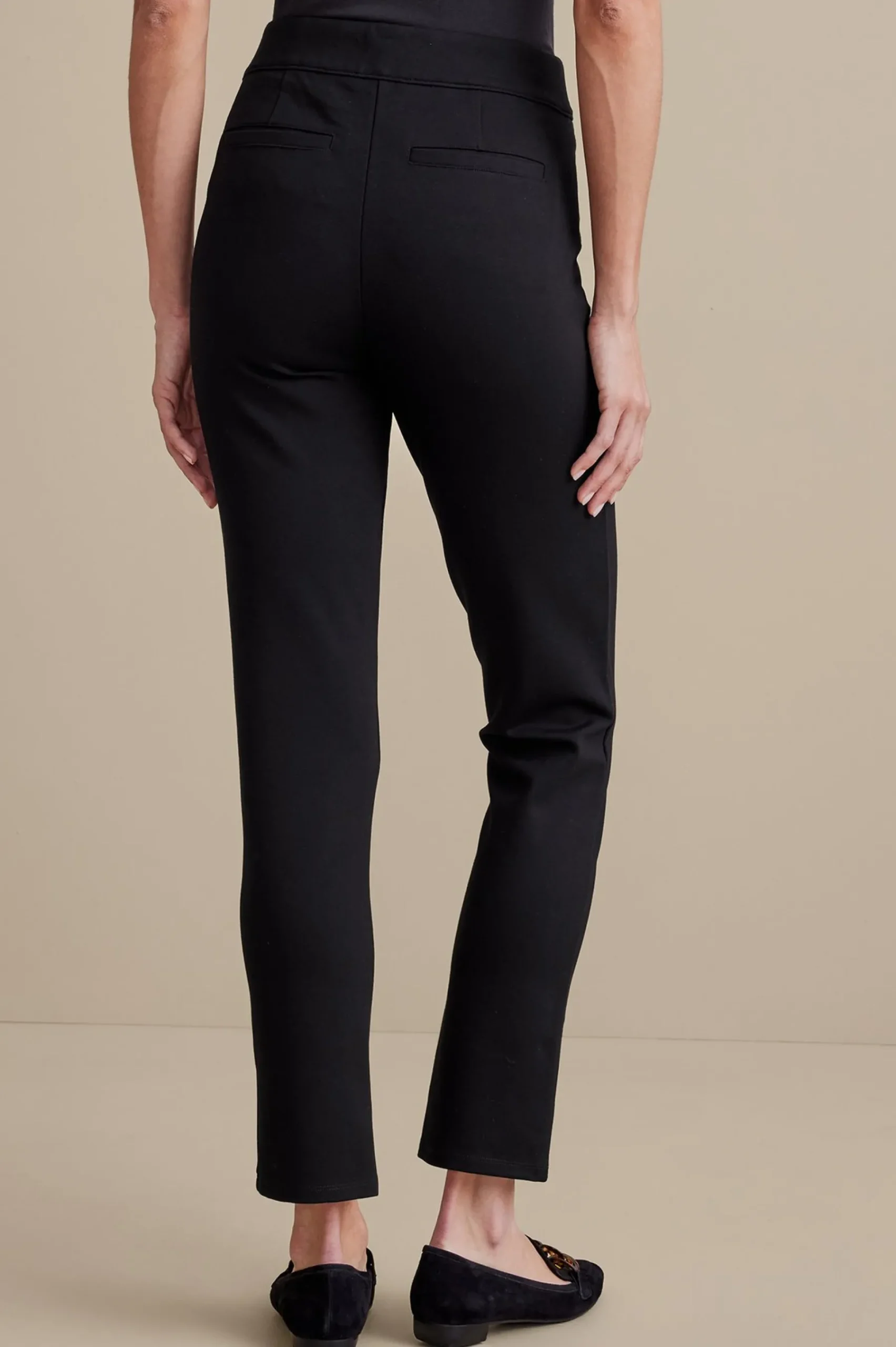 Soft Essential Styles|Everyday Styles-Soft Surroundings Soft Essential Ponte Slim Ankle Pants Black