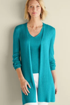 Everyday Styles|Vacation Shop-Soft Surroundings Soft Essential™ Ribbed Long Cardi Black