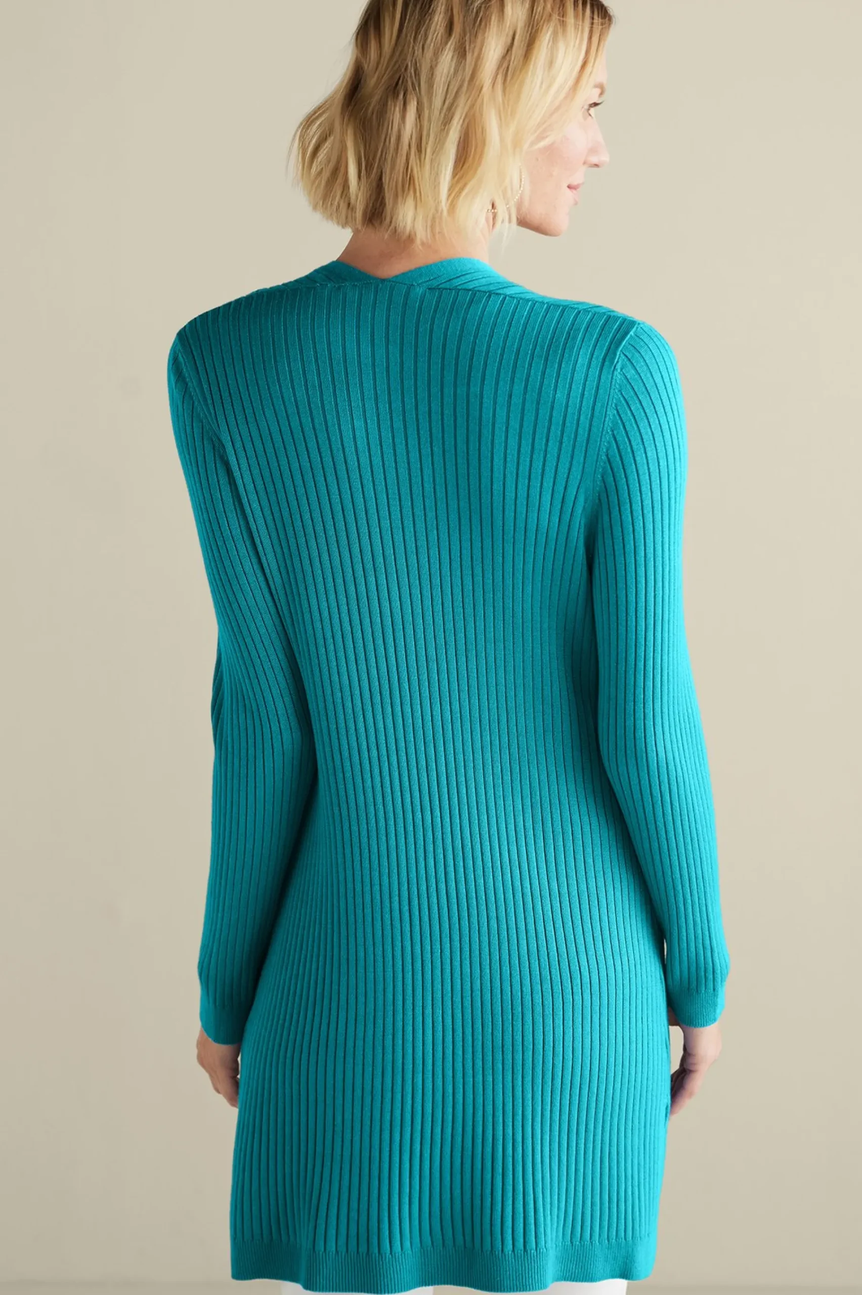 Everyday Styles|Vacation Shop-Soft Surroundings Soft Essential™ Ribbed Long Cardi Black