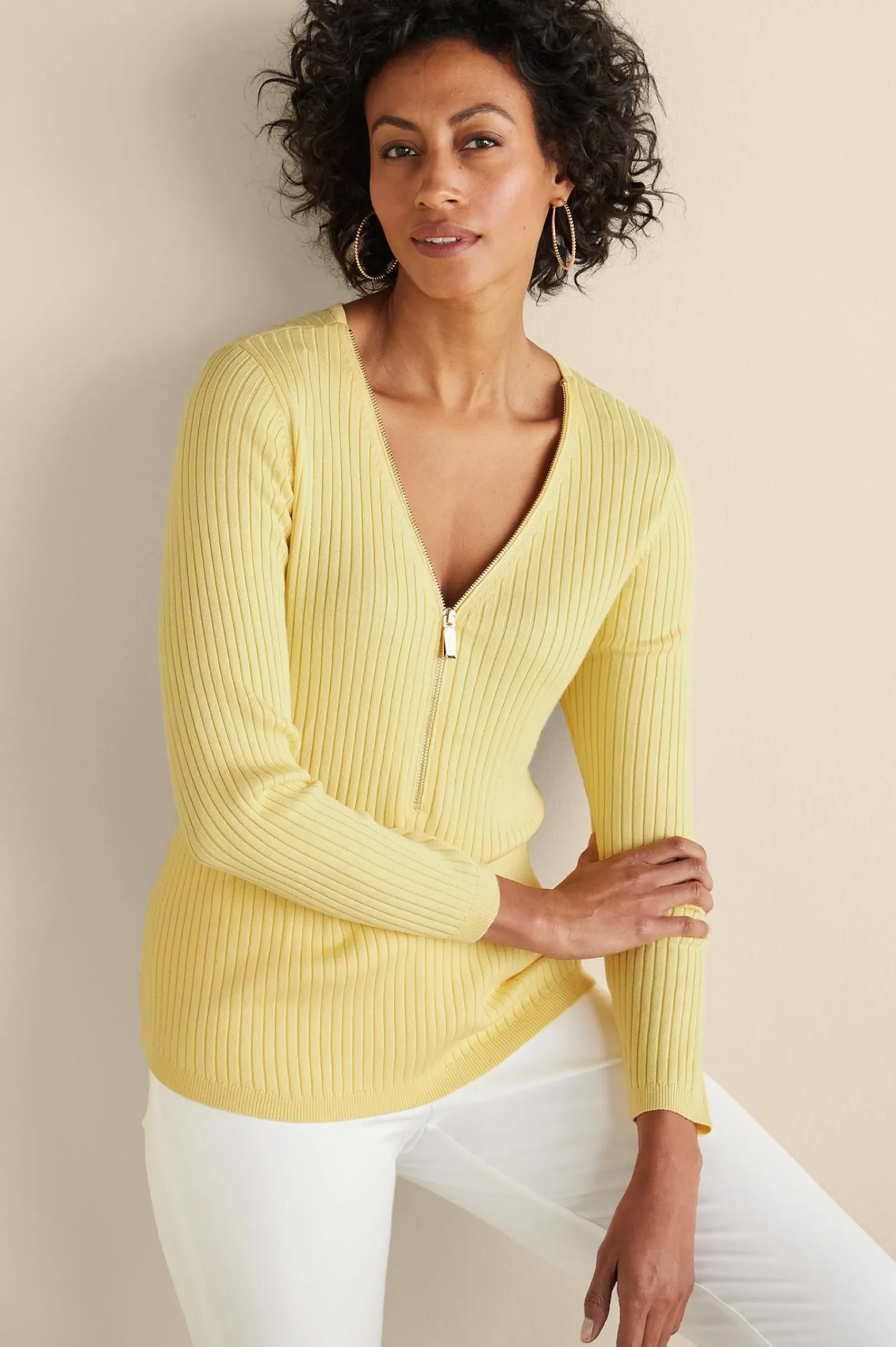 Soft Essential Styles|Vacation Shop-Soft Surroundings Soft Essential™ Ribbed Valentina Sweater Blue Bonnet