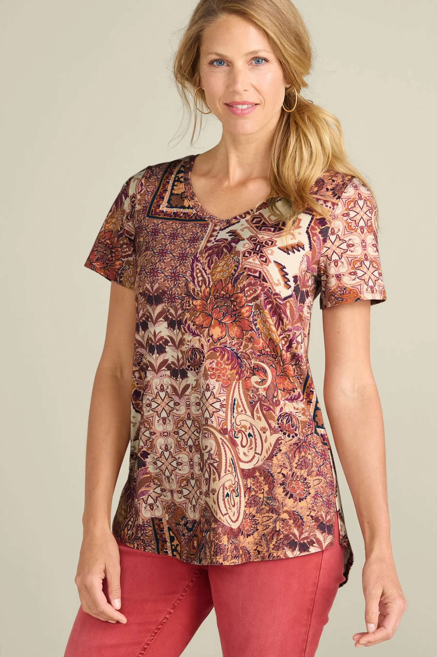 Soft Essential Styles|Everyday Styles-Soft Surroundings Soft Essential™ SUPIMA® Isabel Short Sleeve Tunic Black