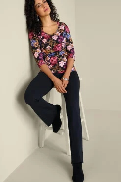Soft Essential Styles|Feminine Flourish-Soft Surroundings Soft Essential™ SUPIMA® 3/4 Sleeve Tee Black