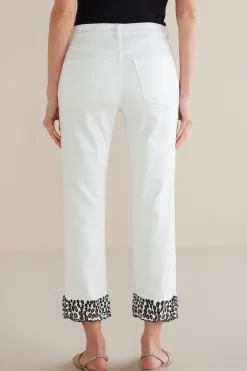 cropped|ankle-Soft Surroundings Solene Eyelet Denim Crop Jeans White