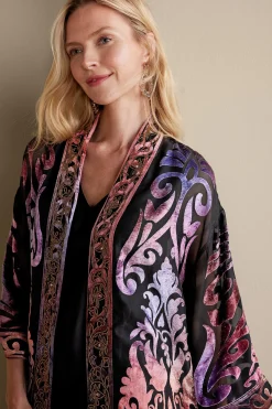 Feminine Flourish|EVelvet Styles-Soft Surroundings Sophia Topper Purple Gold Metallic