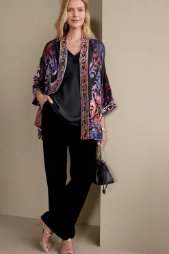 Feminine Flourish|EVelvet Styles-Soft Surroundings Sophia Topper Purple Gold Metallic