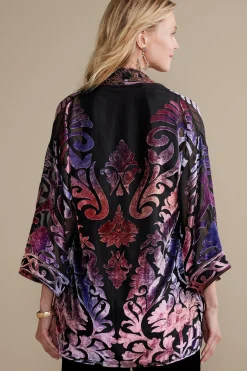 Feminine Flourish|EVelvet Styles-Soft Surroundings Sophia Topper Purple Gold Metallic